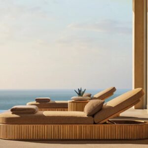 TG TRH20 Teak Wood Sun Lounger